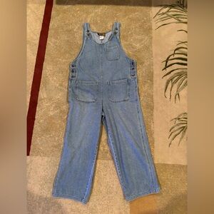 Vintage Baccini Denim Overalls Women’s Small 90’s Lightwash Jumpsuit Button side